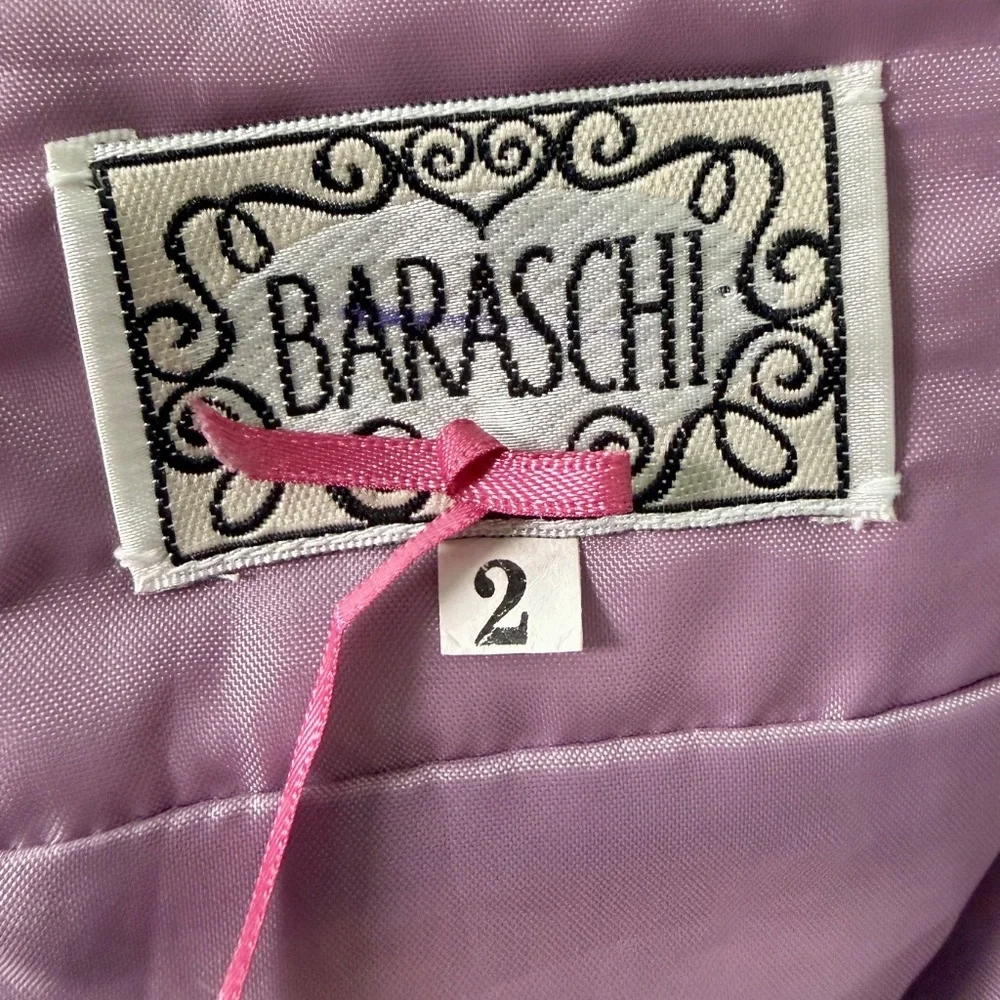 Baraschi Watercolor Bold Floral Pencil Skirt Purple Chartreuse Plaid Size 2